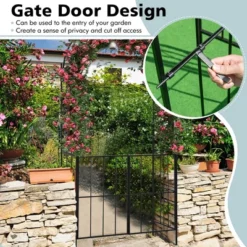 Costway Garden Arch Arbor Trellis With Gate 7.5 Ft Patio Archway Pergola For Wedding -Garden Furniture Store GUEST 2ccd477e 0cef 4d64 97aa c8a168b892f3