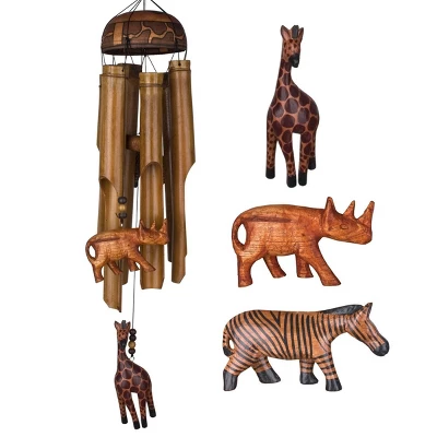 Woodstock Wind Chimes Asli Arts® Collection, African Trio Bamboo Chime, 32'' Wind Chime CAT601 2 Woodstock Wind Chimes Asli Arts® Collection, African Trio Bamboo Chime, 32'' Wind Chime CAT601 - Image 2