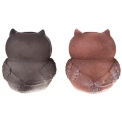 Nature Spring Outdoor Solar LED Light Owl Statues For Yard Decor - Set Of 2