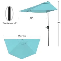 Nature Spring Half Canopy Patio Umbrella - 9', Blue 6 Nature Spring Half Canopy Patio Umbrella - 9', Blue -Garden Furniture Store GUEST 31cce48a bce7 4844 8a80 2f9e18d46701