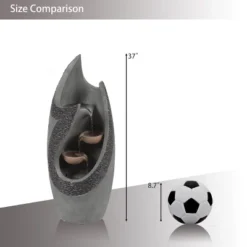 LuxenHome Stone-Gray Cement Modern Tiered Outdoor Garden Fountain With Lights 11 LuxenHome Stone-Gray Cement Modern Tiered Outdoor Garden Fountain With Lights -Garden Furniture Store GUEST 326d5ef9 17ac 4a8f 8776 6106e6fe293f