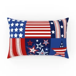 12"x18" Outdoor/Indoor Patriotic Truck Lumbar Throw Pillow Red - Pillow Perfect