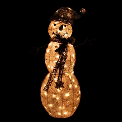 Northlight 43" Lighted White And Gold Snowman Outdoor Christmas Decoration 1 Northlight 43" Lighted White And Gold Snowman Outdoor Christmas Decoration