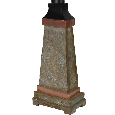 Sunnydaze Decor Sunnydaze Contemporary Natural Slate With Copper Trim And Fabric Cream Shade Accent Indoor/Outdoor Weather-Resistant Table Lamp 7 Sunnydaze Decor Sunnydaze Contemporary Natural Slate With Copper Trim And Fabric Cream Shade Accent Indoor/Outdoor Weather-Resistant Table Lamp - Image 7