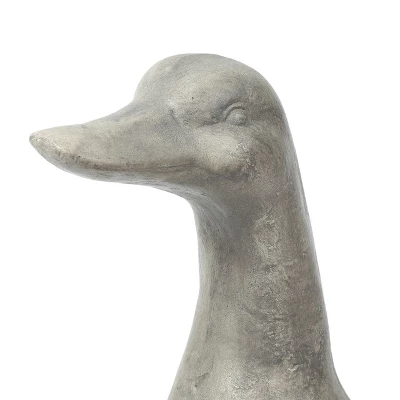 LuxenHome 18" Gray MgO Duck Garden Statue 4 LuxenHome 18" Gray MgO Duck Garden Statue - Image 4