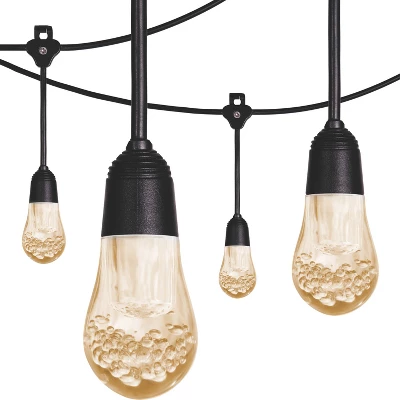 24ct Café Outdoor String Lights Integrated LED Bulb - Black Wire - Enbrighten 1 24ct Café Outdoor String Lights Integrated LED Bulb - Black Wire - Enbrighten