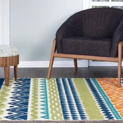 World Rug Gallery Ronda Contemporary Bohemian Indoor/Outdoor Area Rug -Garden Furniture Store GUEST 4034059e cc95 4564 bd07 9e1abd3e312c