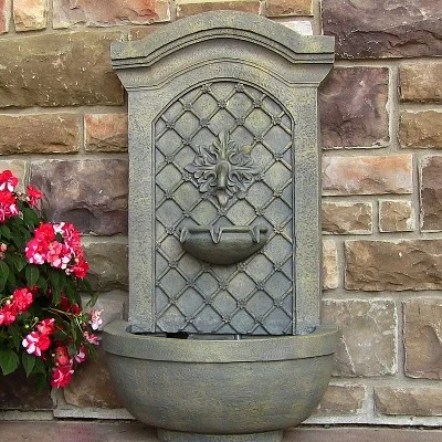 Sunnydaze Decor Sunnydaze 31"H Electric Polystone Rosette Leaf Outdoor Wall-Mount Water Fountain 2 Sunnydaze Decor Sunnydaze 31"H Electric Polystone Rosette Leaf Outdoor Wall-Mount Water Fountain - Image 2