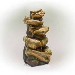 4 Tier Tree Trunk Log Fountain Brown/Gray - Alpine Corporation -Garden Furniture Store GUEST 40f7641c 631a 4358 bf1e e92ffe2e2c8e