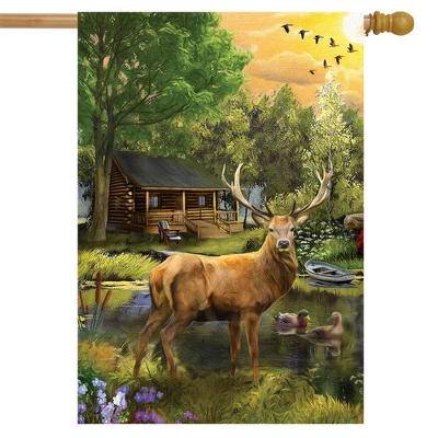 Great Outdoors Summer House Flag Elk Wildlife Outdoors 28" X 40" Briarwood Lane 1 Great Outdoors Summer House Flag Elk Wildlife Outdoors 28" X 40" Briarwood Lane