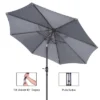 9-Foot Patio Umbrella - Easy Crank Outdoor Table Umbrella With Steel Ribs And Aluminum Pole For Deck, Porch, Backyard, Or Pool By Nature Spring (Gray)