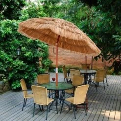 Costway Patio 6FT Tropical Thatched Tiki Beach Umbrella Portable Outdoor Market Tilt -Garden Furniture Store GUEST 41866de5 08ab 4a74 8cd6 9a83b51952fe