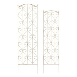 Set Of 2 Garden Trellises - For Climbing And Potted Plants - Decorative Scroll Metal Panels With 7.75-Inch Stakes By Pure Garden (White) 8 Set Of 2 Garden Trellises - For Climbing And Potted Plants - Decorative Scroll Metal Panels With 7.75-Inch Stakes By Pure Garden (White) -Garden Furniture Store GUEST 42bb7d47 0524 4718 a262 834a9ee12e20