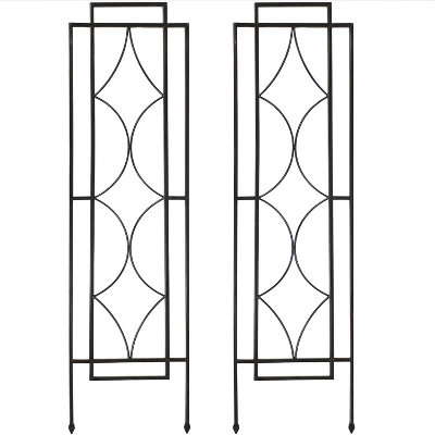Sunnydaze Decorative Steel Metal Chic Diamonds Design Garden Trellis - Black - 2-Pack 5 Sunnydaze Decorative Steel Metal Chic Diamonds Design Garden Trellis - Black - 2-Pack - Image 5
