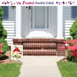 Big Dot Of Happiness Wild Mushrooms - Outdoor Home Decorations - Double-Sided Red Toadstool Decor And Party Garden Flag - 12 X 15.25 Inches