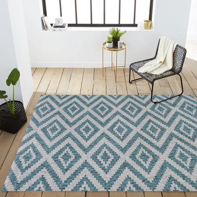 Sintra Diamond Indoor/Outdoor Area Rug - JONATHAN Y 10 Sintra Diamond Indoor/Outdoor Area Rug - JONATHAN Y - Image 10