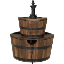 Sunnydaze Decor Sunnydaze 23"H Electric Fir Wood 2-Tier Farmhouse Barrel With Metal Decorative Hand Pump Outdoor Water Fountain 12 Sunnydaze Decor Sunnydaze 23"H Electric Fir Wood 2-Tier Farmhouse Barrel With Metal Decorative Hand Pump Outdoor Water Fountain -Garden Furniture Store GUEST 4b57fb31 5d5e 4810 8338 fc45a571a245