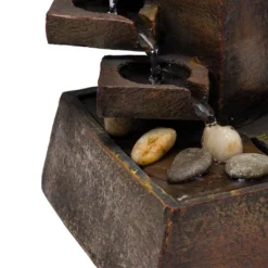 11" Resin Tiered Stone Eternity Tabletop Fountain Brown - Alpine Corporation -Garden Furniture Store GUEST 4b6c6aae 2a9d 4ca0 a7f5 137896dea110