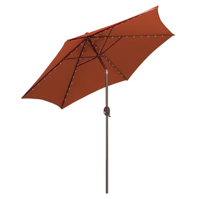 9' X 9' Round Lighted Patio Umbrella - Rust - Tropishade 1 9' X 9' Round Lighted Patio Umbrella - Rust - Tropishade