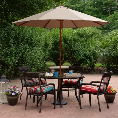 Northlight 9' Outdoor Patio Market Umbrella - Beige/Cherry Wood 1 Northlight 9' Outdoor Patio Market Umbrella - Beige/Cherry Wood