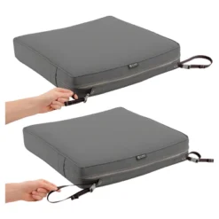 Montlake Fadesafe Square Patio Dining Seat Cushion Set - Charcoal Gray - Classic Accessories -Garden Furniture Store GUEST 4cd704be b983 4b39 ba0d 04ee51b168bc