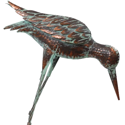 Sunnydaze Decor Sunnydaze Patina Crane Metal Outdoor Detailed Garden Statue - Brown/Blue - 2pc 3 Sunnydaze Decor Sunnydaze Patina Crane Metal Outdoor Detailed Garden Statue - Brown/Blue - 2pc - Image 3