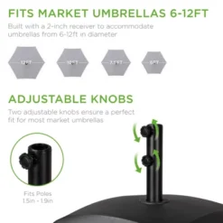 Best Choice Products Fillable Mobile Umbrella Base Heavy Duty Market Stand W/ 4 Wheels, 2 Locks, 123lb Capacity -Garden Furniture Store GUEST 4e785589 a95b 4d04 9853 6e4ab6a4e595