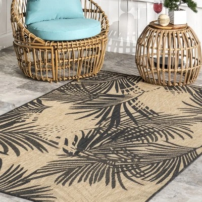 NuLOOM Kasia Areca Palm Indoor/Outdoor Patio Area Rug 8 NuLOOM Kasia Areca Palm Indoor/Outdoor Patio Area Rug - Image 8
