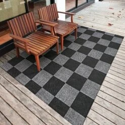 6' X 8' Sisal Outdoor Rug Black/Gray - Foss Floors -Garden Furniture Store GUEST 4fdc0ec4 3b6c 43cb bf1d 5b96c6ce9e13