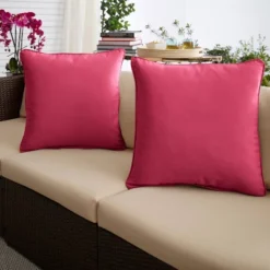 2pk Sunbrella Outdoor Throw Pillows Pink