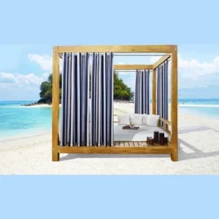 Commonwealth Seascapes Stripes Light Filtering Satiny Look Provide Privacy Grommet Outdoor Panel Pair Indigo -Garden Furniture Store GUEST 50038eec 2094 4e4f 80d4 041cae741c4c