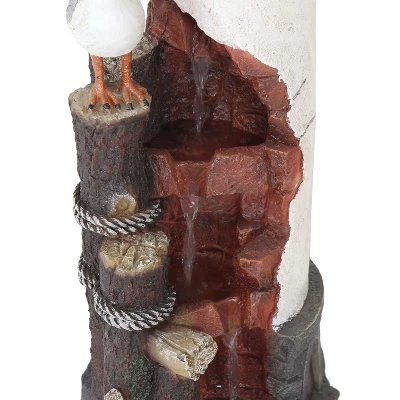 Sunnydaze Decor Sunnydaze 36"H Electric Polyresin Gull's Cove Lighthouse Outdoor Water Fountain With LED Light 6 Sunnydaze Decor Sunnydaze 36"H Electric Polyresin Gull's Cove Lighthouse Outdoor Water Fountain With LED Light - Image 6
