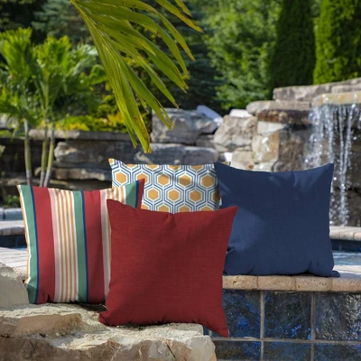 2pk Leala Texture Square Outdoor Throw Pillows Ruby - Arden Selections 2 2pk Leala Texture Square Outdoor Throw Pillows Ruby - Arden Selections - Image 2