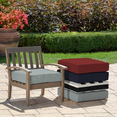 Arden Selections 24" X 24" Outdoor Deep Seat Cushion Stone Gray Leala 3 Arden Selections 24" X 24" Outdoor Deep Seat Cushion Stone Gray Leala - Image 3