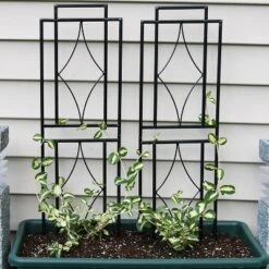 Sunnydaze Decor Sunnydaze Contemporary Metal Wire Garden Trellis For Climbing Plants And Flowers - 30" H - Black - 2-Pack