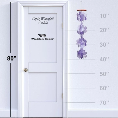 Woodstock Wind Chimes Asli Arts® Collection, Capiz Waterfall, 40'' Wind Chime 3 Woodstock Wind Chimes Asli Arts® Collection, Capiz Waterfall, 40'' Wind Chime - Image 3