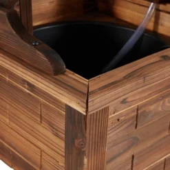 JOMEED Outdoor Decorative Rustic Farmhouse Wooden Wishing Well Water Fountain With Adjustable Flow Rate And 120 Volt Pump, Natural Carbonized Finish 7 JOMEED Outdoor Decorative Rustic Farmhouse Wooden Wishing Well Water Fountain With Adjustable Flow Rate And 120 Volt Pump, Natural Carbonized Finish -Garden Furniture Store GUEST 53fc98db 876d 45a4 a895 ff7a26300055