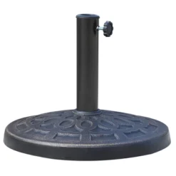 Outsunny 17" 26 Lbs Round Resin Umbrella Base Stand Market Parasol Holder With Beautiful Decorative Pattern For Φ1.5" Φ1.89" Pole For Backyard Bronze -Garden Furniture Store GUEST 540d50b1 819f 49ac a313 9952b76267cf