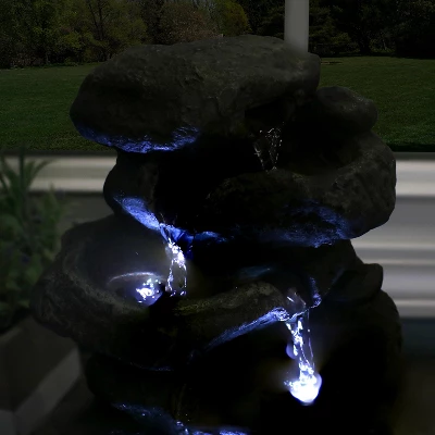 Sunnydaze Decor Sunnydaze Indoor Home Decorative Relaxing Stacked Rocks Tabletop Water Fountain With LED Lights - 10" 9 Sunnydaze Decor Sunnydaze Indoor Home Decorative Relaxing Stacked Rocks Tabletop Water Fountain With LED Lights - 10" - Image 9