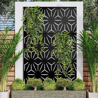 NewTown Decorative Outdoor Privacy Screen Panels, Metal Laser Cut Privacy Screen Decorative Patio Metal Fence For Outdoor Indoor Decor-The Pop Home 5 NewTown Decorative Outdoor Privacy Screen Panels, Metal Laser Cut Privacy Screen Decorative Patio Metal Fence For Outdoor Indoor Decor-The Pop Home - Image 5