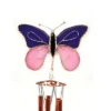 Home & Garden Butterfly Windchime - One Windchime 18.0 Inches - Stain Glass Yard Decor - Ge160 - Glass - Purple