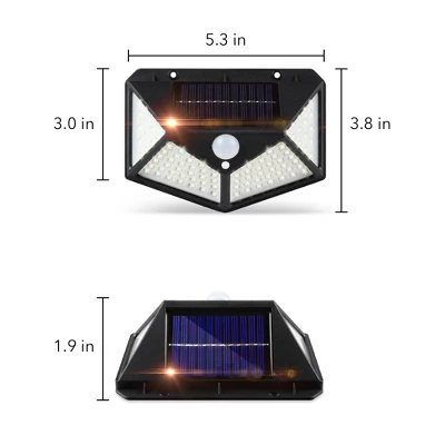 Dartwood Outdoor Solar Lights With Motion Sensor - 100 LED 450 Lumens Bright Weatherproof Wall Spotlight For Gardens Porches Walkways Patio (4-8 Pack) 4 Dartwood Outdoor Solar Lights With Motion Sensor - 100 LED 450 Lumens Bright Weatherproof Wall Spotlight For Gardens Porches Walkways Patio (4-8 Pack) - Image 4