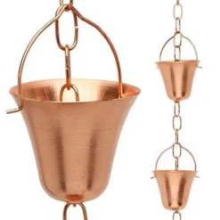 Marrgon Copper Rain Chain With Bell Style Cups For Gutter Downspout Replacement 11 Marrgon Copper Rain Chain With Bell Style Cups For Gutter Downspout Replacement -Garden Furniture Store GUEST 5983017b c5ba 4b72 a345 0301c6d96ef9