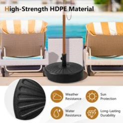 Costway 20'' Patio Fillable Round Umbrella Base Stand Holder Fit Pole 1.5''/1.9'' Outdoor -Garden Furniture Store GUEST 5998f4bc 17c7 47a6 856d ace346c6c0b3
