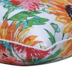 2pc Outdoor/Indoor Rectangular Throw Pillow Set Sunflowers Sunburst Yellow - Pillow Perfect