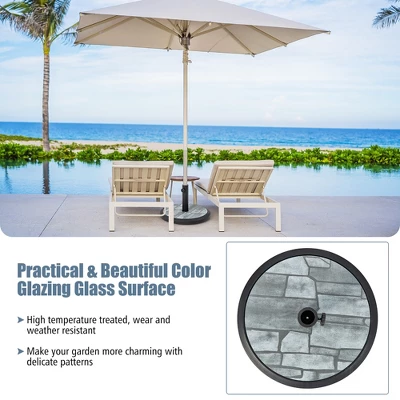 Costway 19'' Patio 35 LBS Round Umbrella Base Stand Holder 1.4''-1.9'' Market Table Outdoor 5 Costway 19'' Patio 35 LBS Round Umbrella Base Stand Holder 1.4''-1.9'' Market Table Outdoor - Image 5