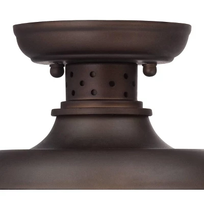 Franklin Iron Works Park Rustic Semi Flush Mount Outdoor Ceiling Light Bronze Caged 7 1/2" For Post Exterior Barn Deck House Porch Yard Patio Home 3 Franklin Iron Works Park Rustic Semi Flush Mount Outdoor Ceiling Light Bronze Caged 7 1/2" For Post Exterior Barn Deck House Porch Yard Patio Home - Image 3