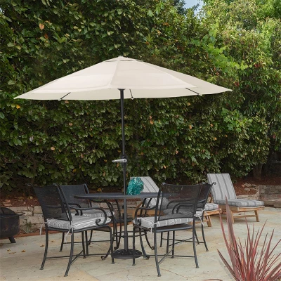Nature Spring Patio Umbrella With Easy Hand Crank - 9', Tan 3 Nature Spring Patio Umbrella With Easy Hand Crank - 9', Tan - Image 3