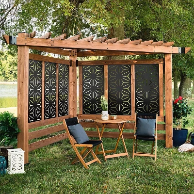 NewTown Decorative Outdoor Privacy Screen Panels, Metal Laser Cut Privacy Screen Decorative Patio Metal Fence For Outdoor Indoor Decor-The Pop Home 6 NewTown Decorative Outdoor Privacy Screen Panels, Metal Laser Cut Privacy Screen Decorative Patio Metal Fence For Outdoor Indoor Decor-The Pop Home - Image 6