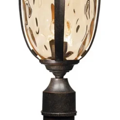 John Timberland Bellagio Rustic Outdoor Post Light Veranda Bronze 21" Hammered Glass For Exterior Barn Deck Post Light House Porch Yard Patio Home -Garden Furniture Store GUEST 5c7804b5 549a 4d2e 94ed 69cbe2935336